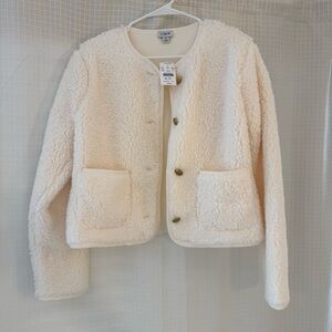 J. Crew Factory Off-White Teddy Jacket